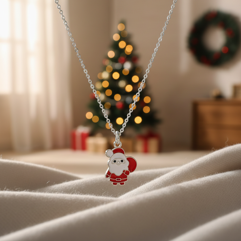 Noel Baba Charm Gümüş Kolye