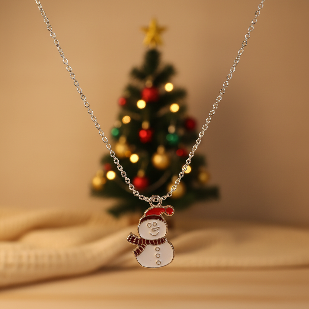 Kardan Adam Charm Kolye ÖZEL HEDİYELİ